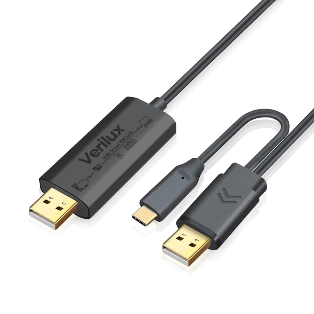 Verilux 6.6Ft USB to USB Cable TYPE C to USB Cable 2 In 1 USB to USB Cable with TYPE C Connector Support Charging High Speed Data Transfer USB Cable Compatible with Phone, Tablet, Laptop Verilux 6.6Ft USB to USB Cable TYPE C to USB Cable 2 In 1 USB to USB Cable with TYPE C Connector Support Charging High Speed Data Transfer USB Cable Compatible with Phone, Tablet, Laptop
